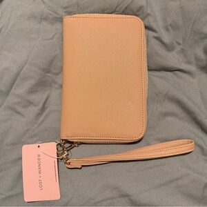 Beige Wristlet Passport/Wallet